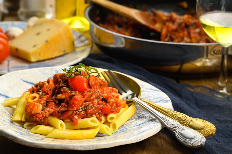 Penne Arrabbiata with spicy tomato sauce